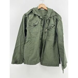 US Army Coat Cotton Green Poplin Utility OG-107 Vietnam Woman Shirt Fatigue 1971